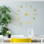 horloge murale moderne transparente ruban ballons adhésifs chambre enfants salonDecorationMuraleChiffresDoreRoseBlanc
