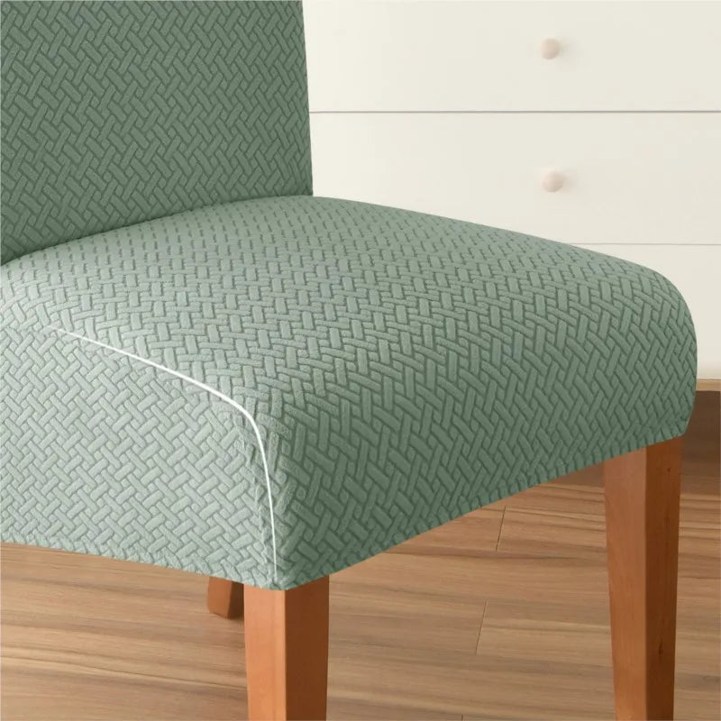 housse chaise moderne tissu géométrique vert clair protection salissures 35 43cm haute qualité
