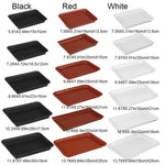 assiettes modernes plastique opaques rouge blanc noir sauciers anti débordement intérieur extérieur 18cm 35cm