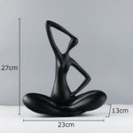 sculpture abstraite résine noire blanche rouge moderne minimaliste decoration art ornement finition autre