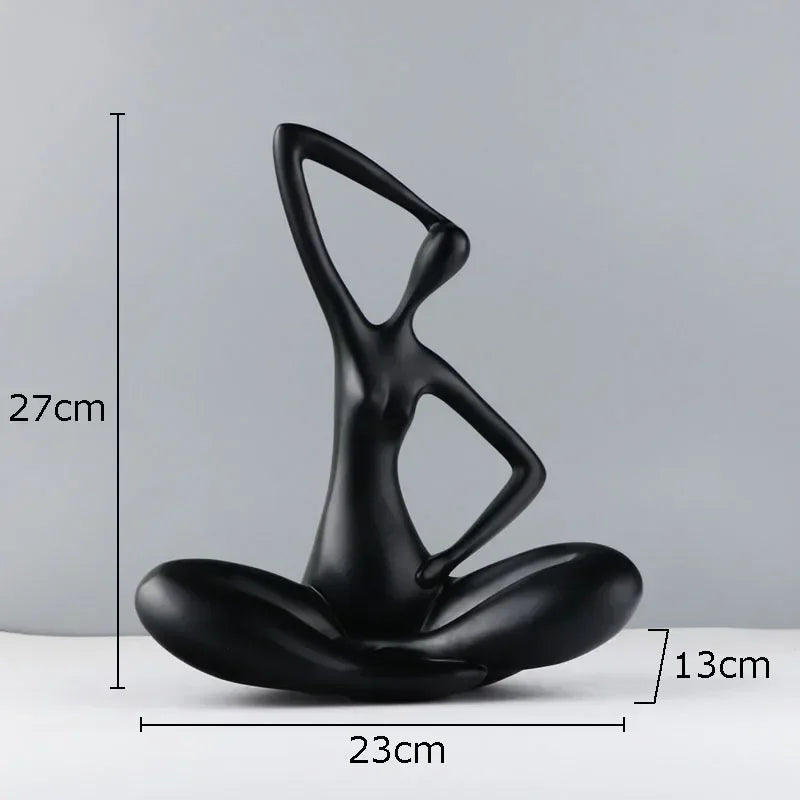 sculpture abstraite résine noire blanche rouge moderne minimaliste decoration art ornement finition autre