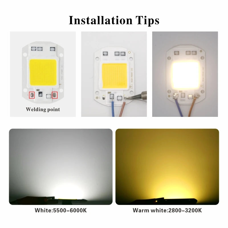 plaque led 10w 20w 30w 50w blanc mat smart ic diy no need driver