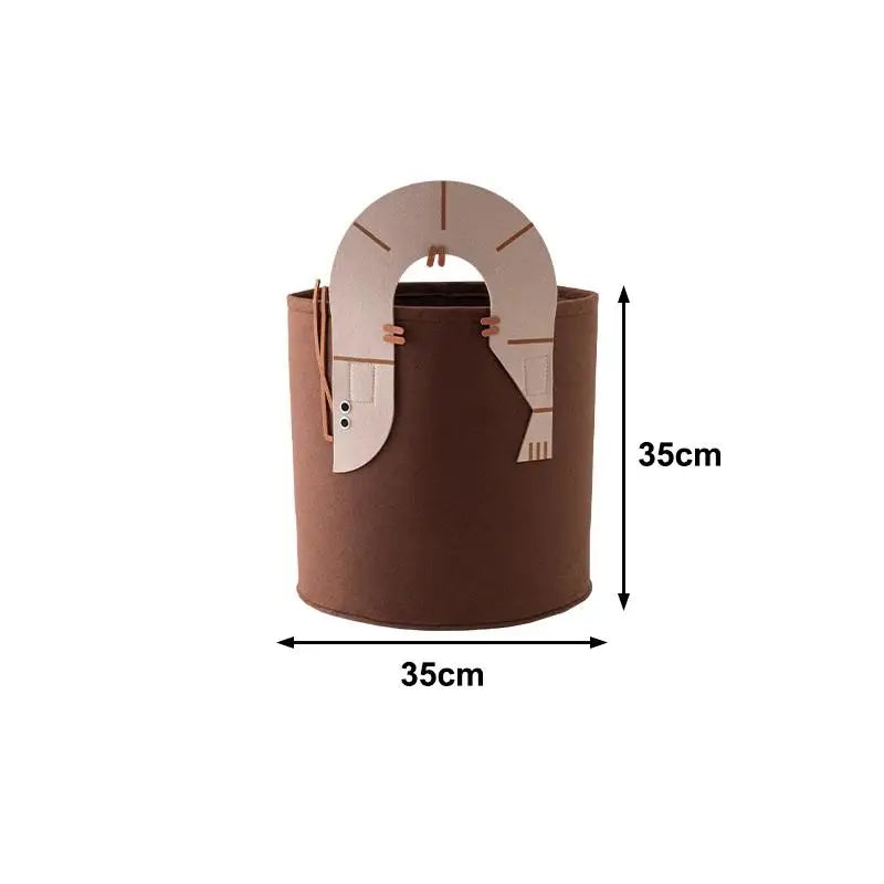 panier rangement pliable créatif motifs souriants poignées détachables gris marron rose enfantin