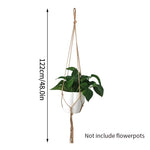 support plante suspendu macramé blanc boho artisanal anneau métallique pot plante
