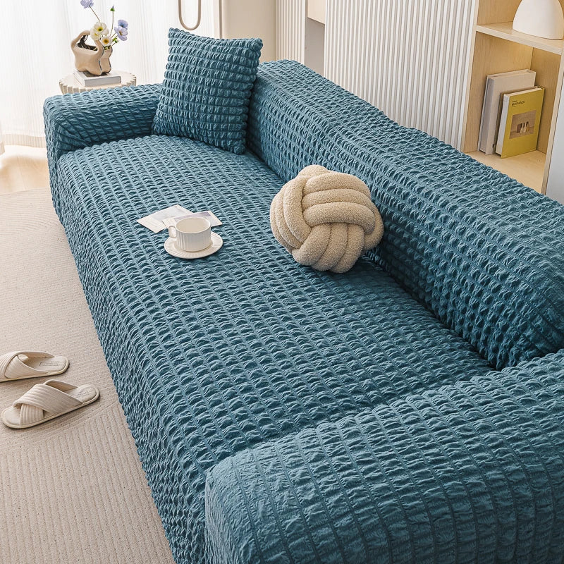 housses canapé moderne polyester spandex gris beige bleu noir texture maille