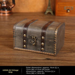 boîte bijoux vintage bois marron cadenas réutilisable bracelet collier boucles d'oreilles vintage classique grains