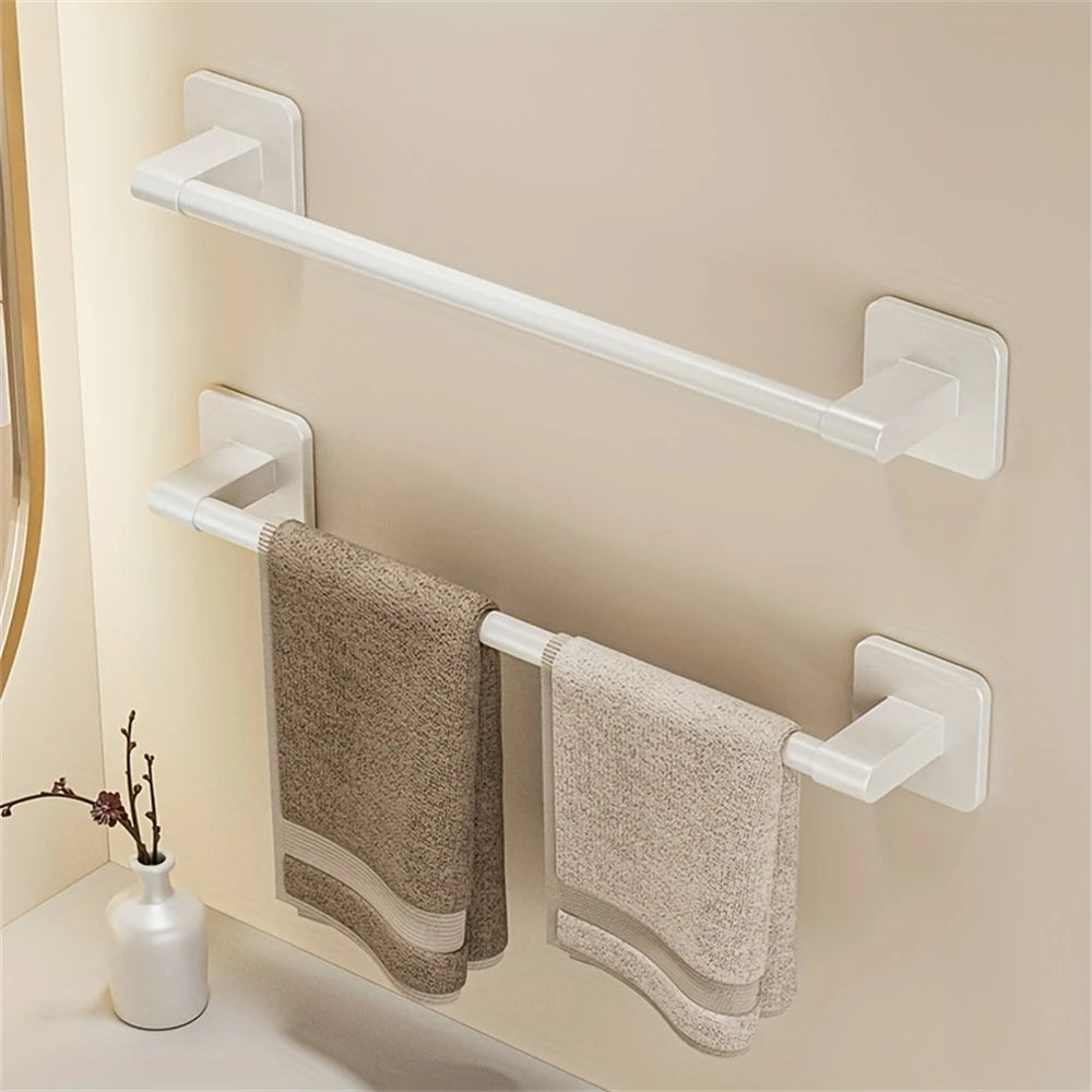 porte serviettes mural blanc moderne rayures horizontales adhésif facile aluminium 40cm 50cm 60cm