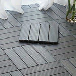sol modulaire plaque rayées marron gris moderne extérieur balcon terrasse jardin