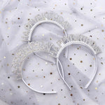 Bandeau anniversaire strass femme gris