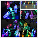 guirlande lumineuse multicolore pinces linge transparentes festives decoration mariage led photos