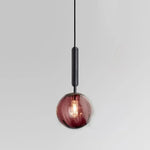 Lampes suspendues modernes verre coloré bleu rouge ambre blanc gris doré noir minimaliste