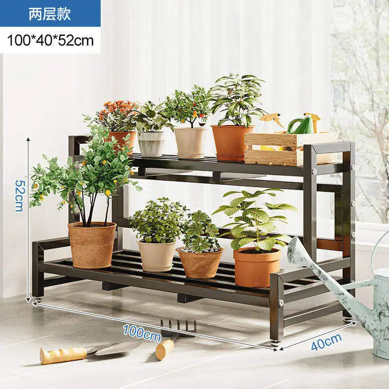 meuble plante moderne extérieur noir structure métallique pots arrosoir balcon jardin trépied multifonctionalitéTrapèze