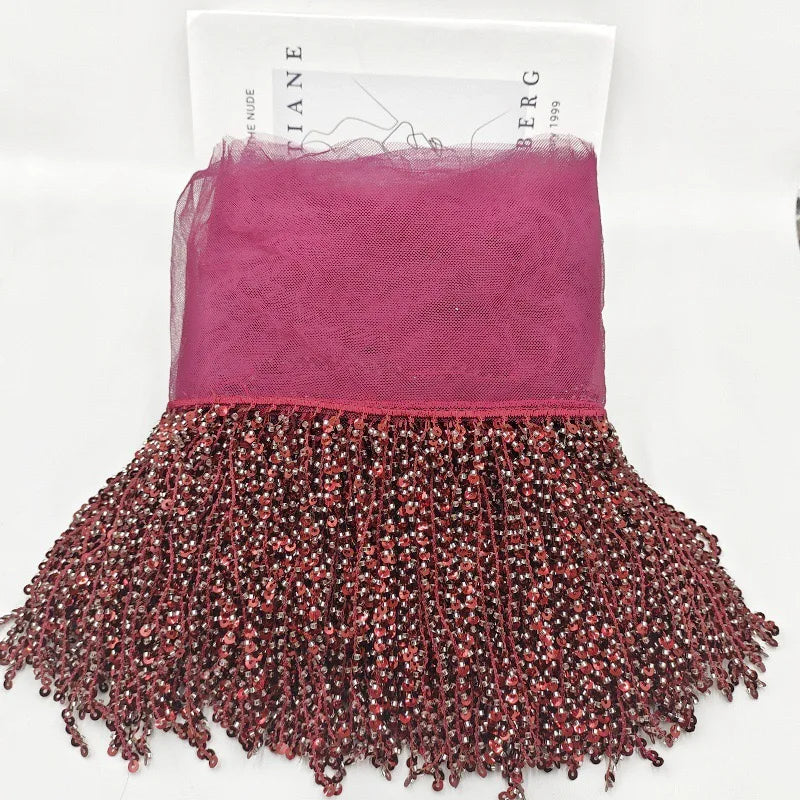 jupe déguisement sequins dorés ruban fixation largeur 16cm polyester violet rouge jaune rose vert