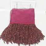 jupe déguisement sequins dorés ruban fixation largeur 16cm polyester violet rouge jaune rose vert