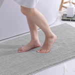 tapis bain microfibre gris clair moderne antidérapant absorbant large salon chambre