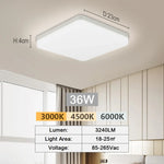 lampe led moderne blanc plat carré clips simple.surface 18w 24w 36w 48w