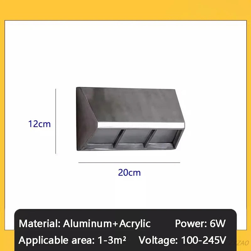 applique murale moderne argentée finition lisse imperméable led mur fixé 220v 110v 90 260v