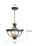 lampe suspendue industrielle noir doré structure métallique circulaire chambre salon étude