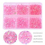 résine multicolores brillantes 4mm 3mm 2mm décoratives nail art bricolage 1000 pièces box