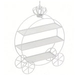 présentoir métal doré blanc trois niveaux gâteaux cupcakes macarons décoratif princesses mariage après midi