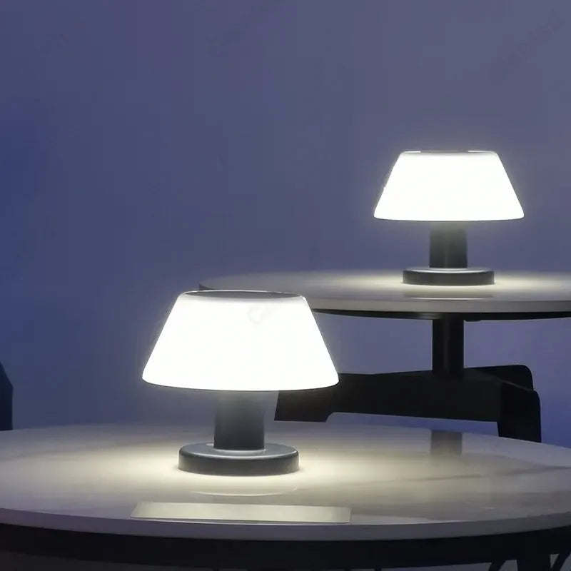 lampe solaire moderne table gris blanc rechargeable led jardinextérieur abs ip65 neutralwhite