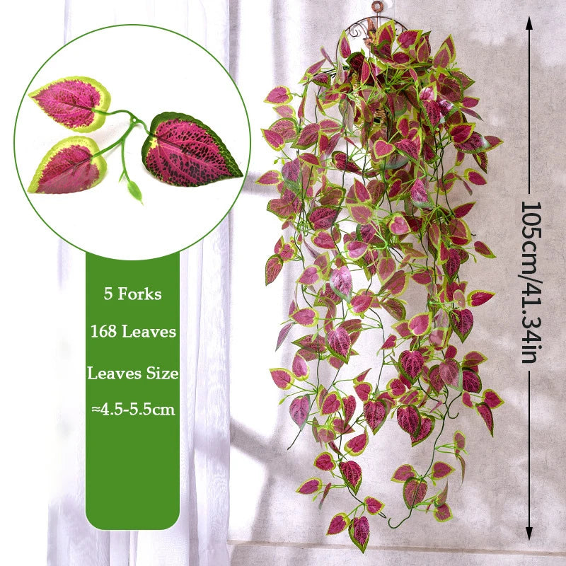 Guirlande végétale artificielle 105cm feuilles ovales vertes brillantes décoration naturelle extérieure intérieure mariage fête