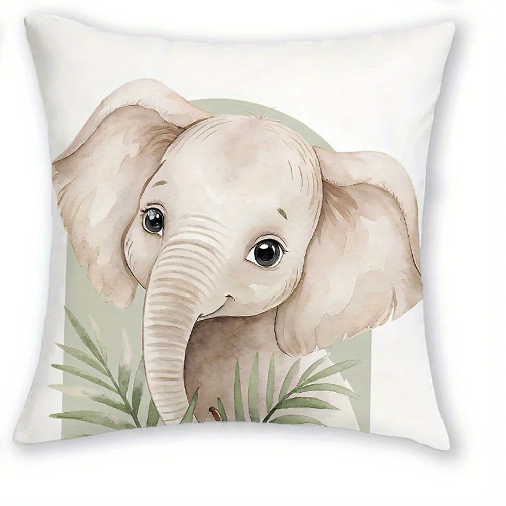 taies d'oreiller imprimées animaux zèbre girafe léopard éléphant moderne 45x45cm polyester zipper decoration chambre