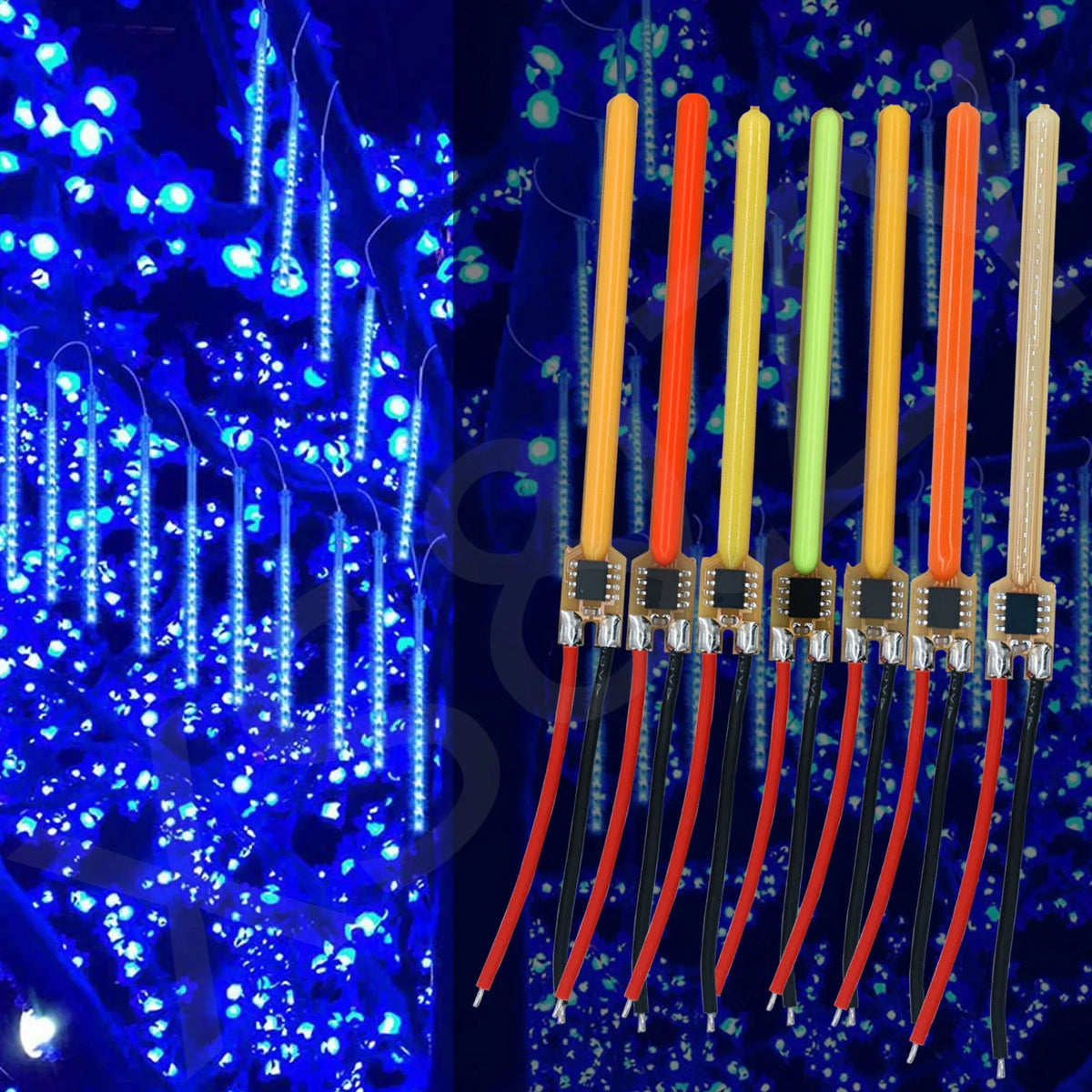tube led orange jaune vert rouge blanc chaud bleu rose moderne adhésif connecteur électrique