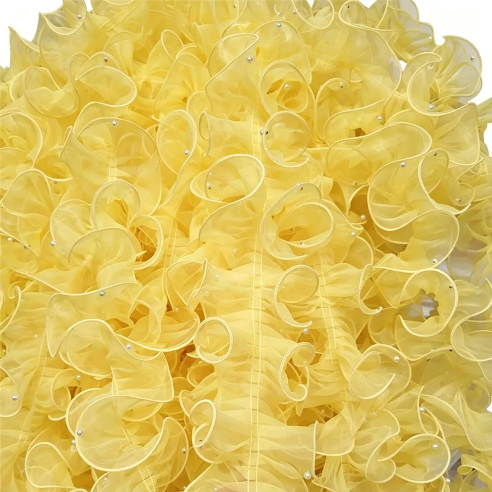 ruban franges dentelle noir blanc rose orange rouge élégant festif 11cm