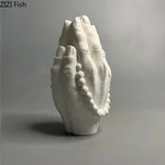vase blanc moderne mains prière décoration sculptural chambre ornement statue erotique