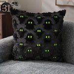 coussin halloween fantômes blancs oranges amovible lavable moderne zip caché