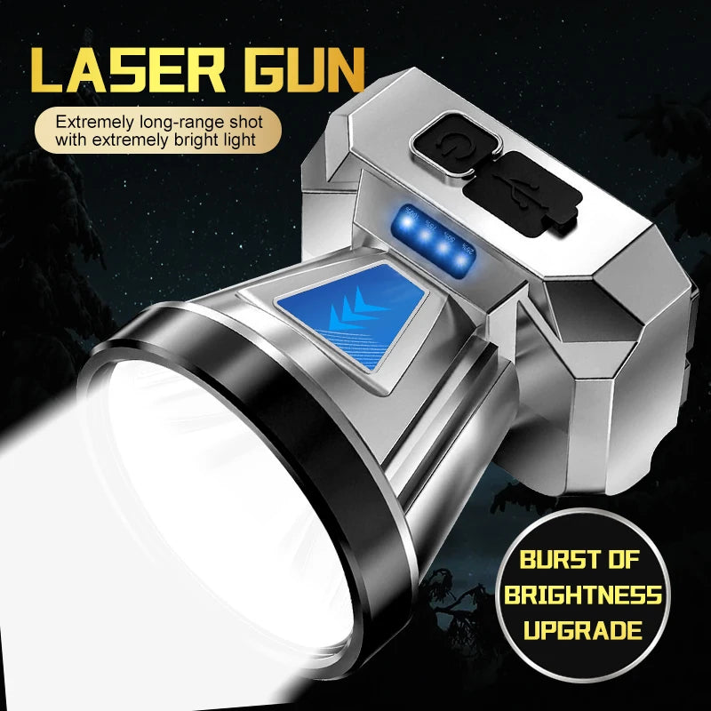 laser gun argent noir led moderne rechargeable display panel usb port