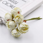 bouquet fleurs artificielles roses velours mariage scrapbooking décoration vintage romantique rouge blanc violet