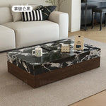 table basse moderne marbre noire minimaliste maison tasse télécommande deco 7080cm 120150cm 40cm