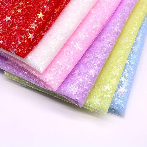 tissu tulle décoratif étoiles dorées paillettes brillant translucide mariage fête anniversaire jupe tutu fille