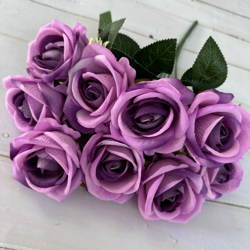 bouquet roses artificielles soie decoration intérieure moderne élégante anniversaire fiançailles graduation valentin