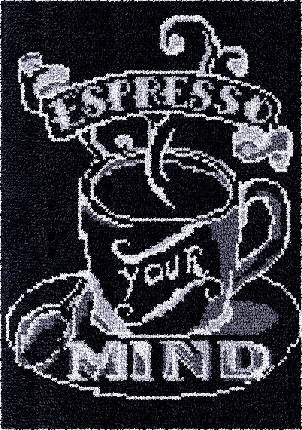 tapis moderne motif express your mind noir tapis coudre coeurs multicolores instructions grille