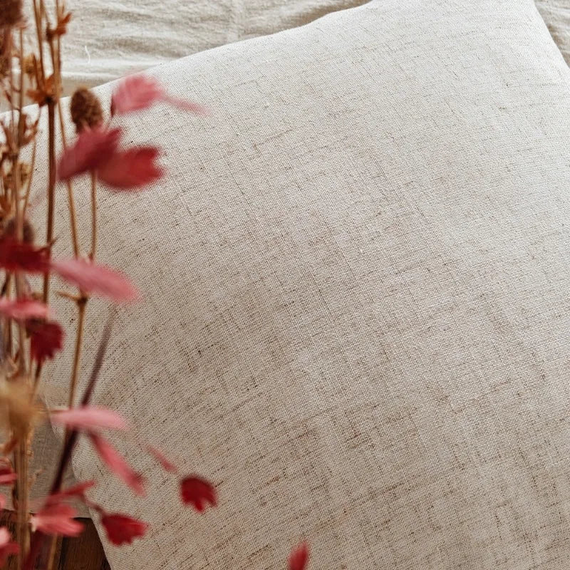housse coussin carré motif floral rustique polyester beige pompons décoratif intérieur voiture