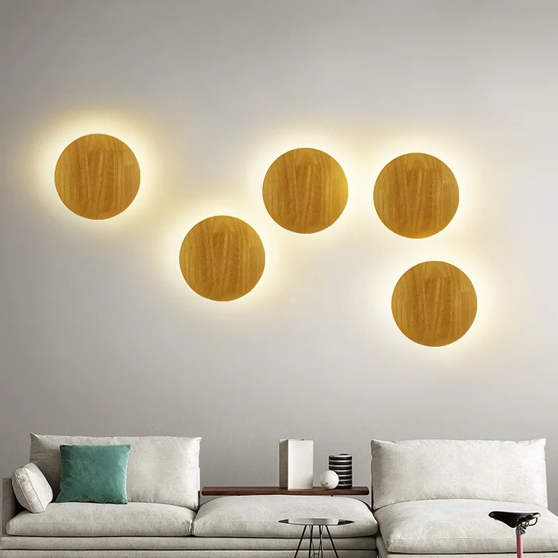 lampes murales modernes bois clair led minimalistes chambre cuisine salle manger