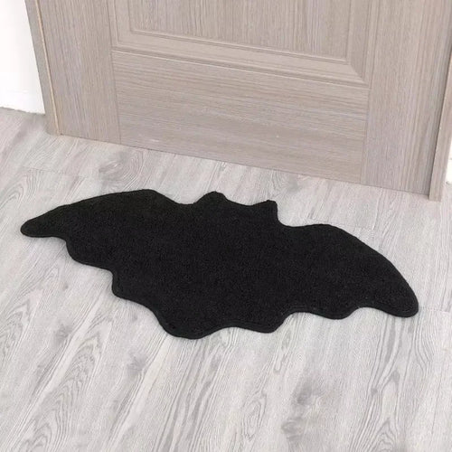 tapis halloween noir motif toile d'araignée squelette crâne décoration sol intérieur salon gothique