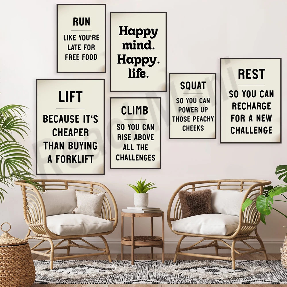 Un espace de détente et de motivation, avec des messages d'encouragement pour une vie saine et épanouie.