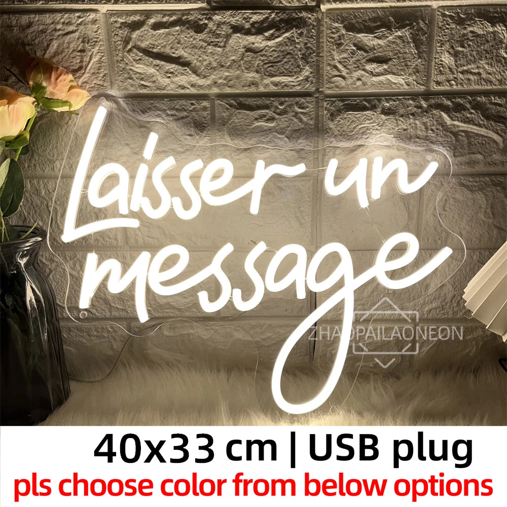 décoration murale néon sign blanc lettres stylisées moderne minimaliste lumière usb chambre