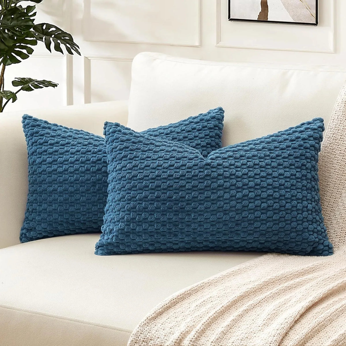 housse coussin velours côtelé orange boho chic 30x50cm 45x45cm 50x50cm decoration polyester coton texture