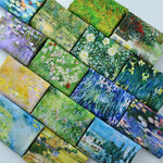 tissu imprimé coton biodegradable 145x50cm paysages fleurs abstrait impressionniste vert bleu rose