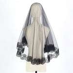 voile mariée femme noir dentelle transparente peigne classique accessoire coiffure événementiel halloween