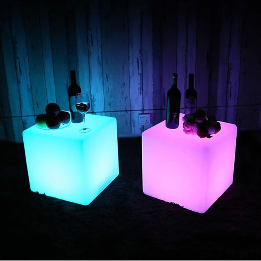 veilleuse cube led 16 couleurs télécommande moderne blanc bleu violet jaune