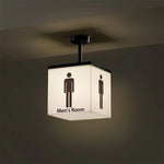 panneau indicateur lumineux led moderne toilets pictogrammes grunge beige noir minimaliste