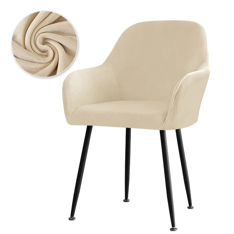 housse chaise velours moderne orange bleu beige vert rouge violette bleu marine polyestèreversible universal
