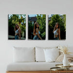 toiles d'art moderne portrait femme blanc bleu vert occasion fête noël anniversaire frameless(canvas)
