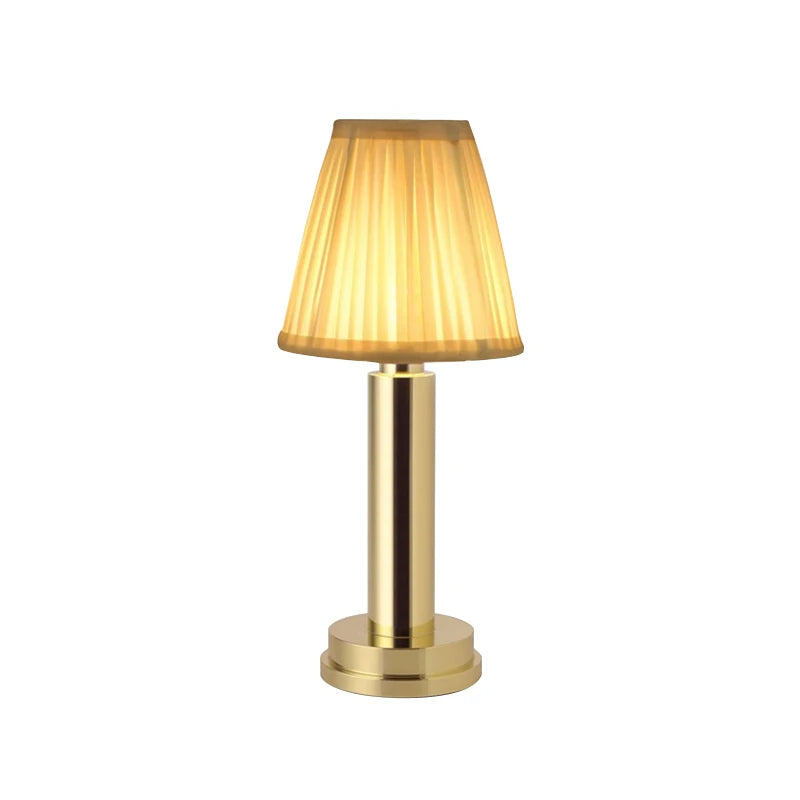 lampe table moderne dorée plissée led rechargeable nuit chambre coucher décoration nordiqueOpaque